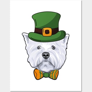 Cute Westie Irsih Terrier Dog St Patricks Day Funny Posters and Art